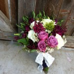 Rose and Burgundy Wedding Bouquet